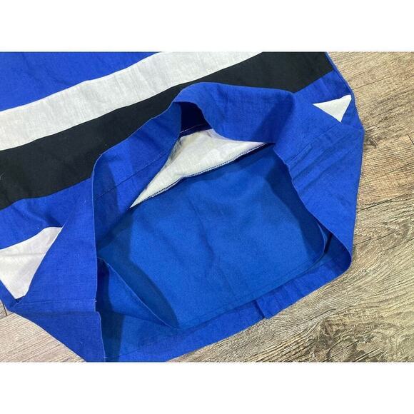 Banana Republic Linen Blend Color Block Shift Dress Blue Multi Stripe Women’s 2 - Picture 5 of 9